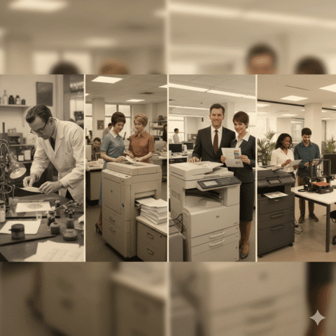 Chester Carlson Copier Invention: early experiments or original design schematic illustrating the moment the copier was invented.