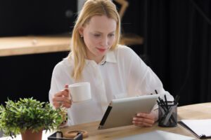 Lancashire professional uses a tablet to maximise digital document management benefits and streamline SME paperwork.